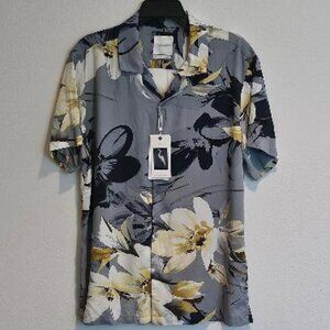 DENIM & FLOWER Men's Short Sleeve Floral Shirt NWT - Size Large